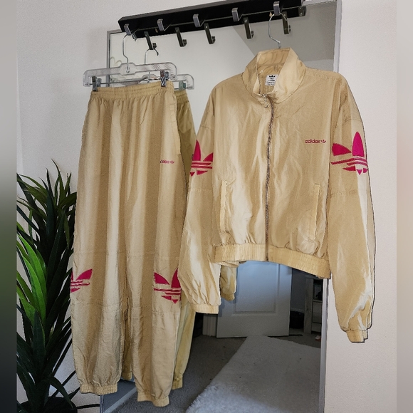 Adidas Originals Shatter Trefoil Sheer Woven Cuffed Track Top & Pants, XL - Picture 2 of 7